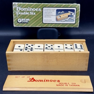 Gibsons Games Dominosteine Double Six Competitive Quality Set Holzbox komplett