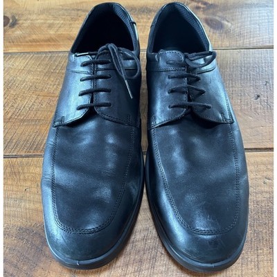 Ecco S Lite Hybrid Derby Shoes Mens Black Leather Comfort Dual Fit Insole 13
