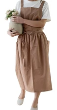 Cute Pinafore Dress Retro Lovely Vintage Kitchen Apron Waterdrop Resistant Co...