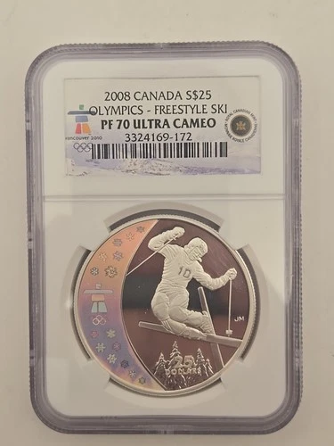 2008 Canada S$25 Silver Olympic Freestyle Ski NGC PF70 Ultra Cameo