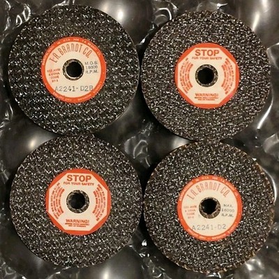 4 x T.A. BRANDT CO. Grinding Wheels: 3'' x 1/4'' x 3/8 Arbor Steel Metal Cutting H