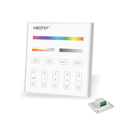 MiBoxer RGBW+CCT Wandcontroller Touch Panel 4 Zonen 2.4GHZ | 230V | Wandeinbau