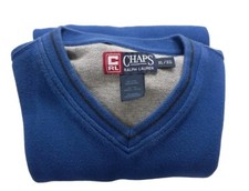 VINTAGE Chaps Ralph Lauren Men's XL Pullover Sweater Royal Blue Cotton