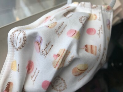 French Desserts Macarons  Handmade Face Mask Adult Size