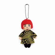 Yayoi Kusama Soft Mascot Plush Keyring Keychain yellow Japan NEW