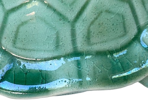 Vintage Ceramic Turtle Planter Succulent Planter 6” X 4.5” Jade Green - Picture 4 of 8