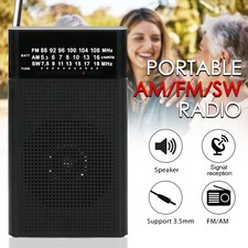 Portable FM/AM/SW Mini Radio Pocket Size Loud Speaker with Telescoping Antenna