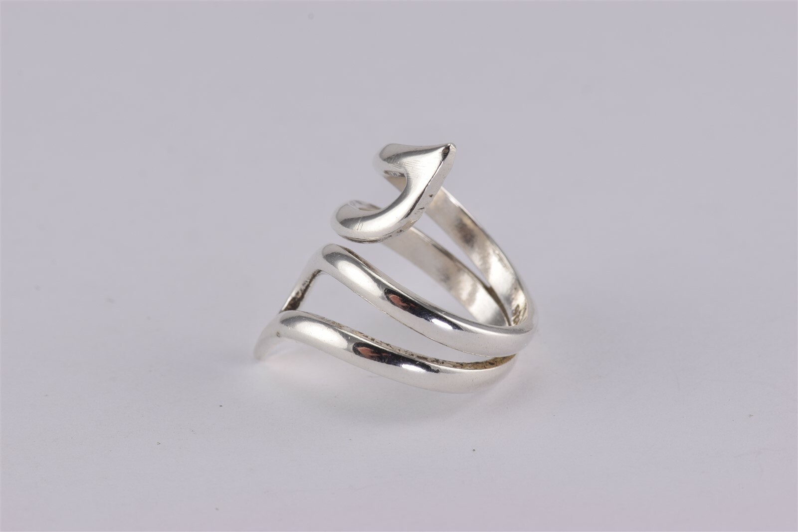 Sterling Silver Solid 29mm Swirled Open Work Bypa… - image 5