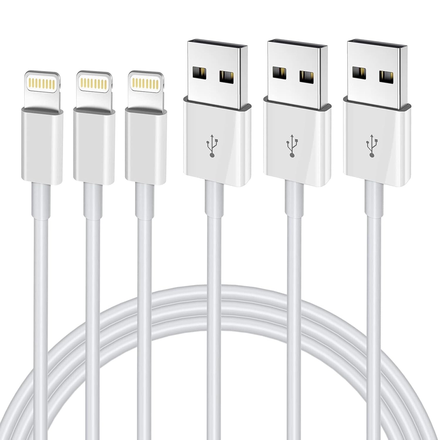 3ft 3-Pack Apple MFi Certified USB to Lightning Cable for iPhone-image