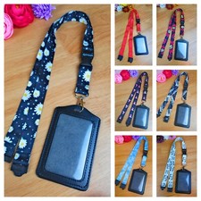 SPIRIUS Vertical Black ID Badge Holder + Neck Strap safety breakaway lanyard 