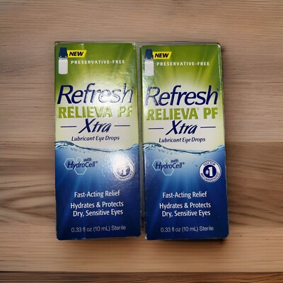 (2)~ REFRESH RELIEVA PF XTRA Lubricates and Protects 0.33oz EXP 10/2025+