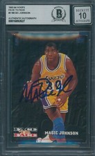 1993/94 Hoops Face To Face #8 Magic Johnson Beckett Authentic Signed Auto 10 *27