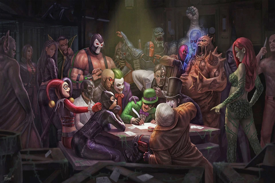 Batman Gotham Villains Truce - CANVAS OR PRINT WALL ART - Image 2 of 2