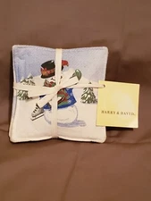 Mug Mat Harry and David Cotton Scented Spiced Holiday Christmas Blue Snowman NWT