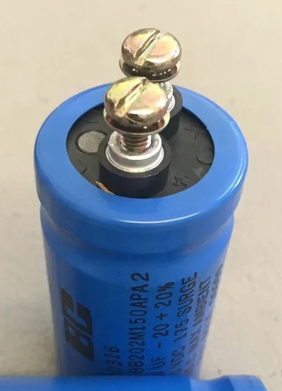 Capacitor eletrolítico terminal parafuso Philips 2000 uF 150VDC - Bancos faça você mesmo! - Imagem 2 de 2