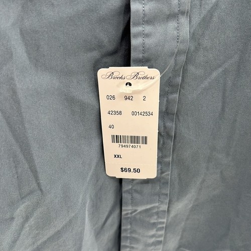 Brooks Brothers Red Fleece Long Sleeve Button Down - Slate Blue - XXL - NWT - Picture 4 of 6