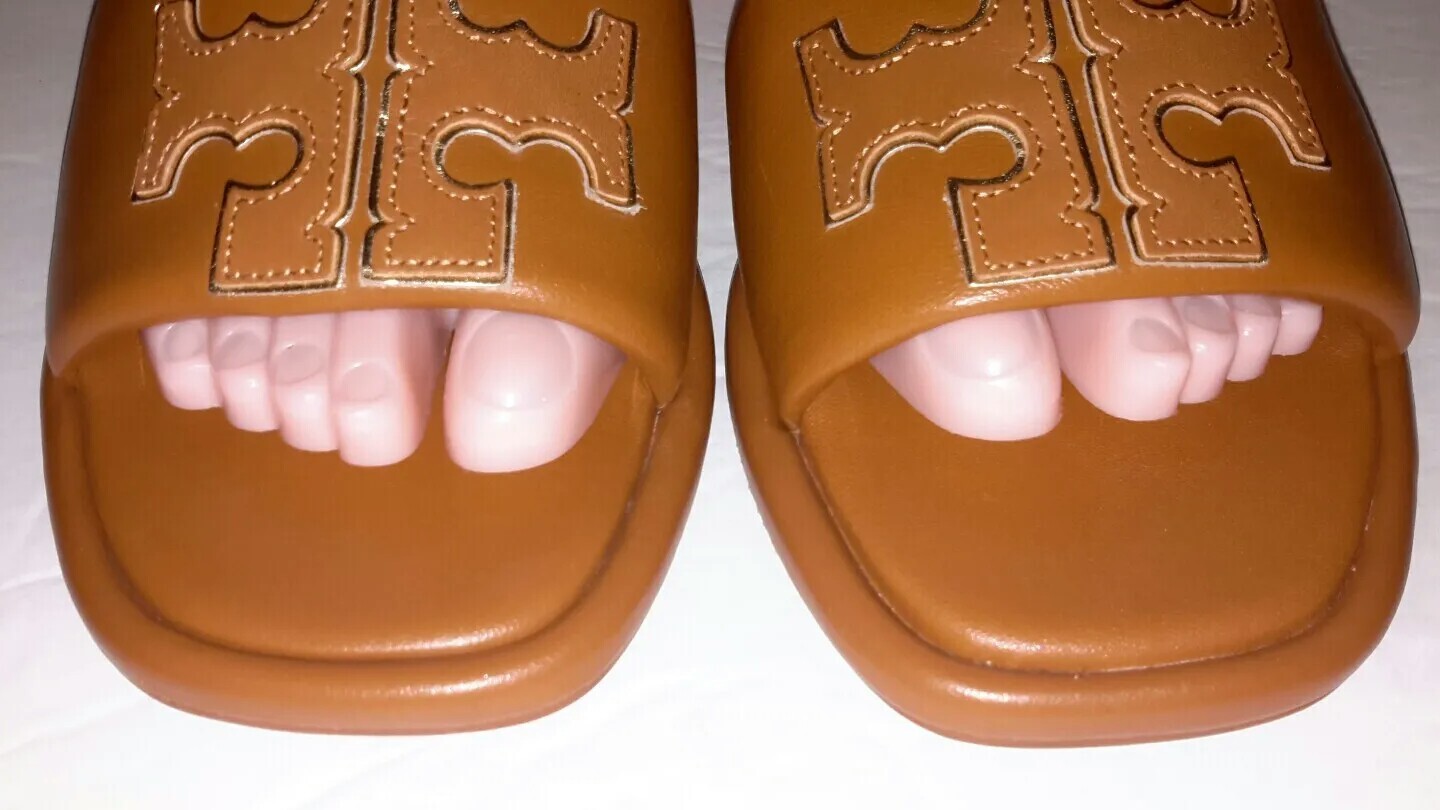 Tory Burch Double T Sport Slide Sandal (Women) Size 8 Gem