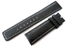 TAG Heuer Motorsport 22mm Leather Watch Strap With White Stitching