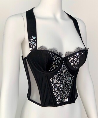 Victoria's Secretレア˚✧₊蝶ブラックCrop Top Amazon.com: Victoria's Secret VS Archives Rose Lace Corset
