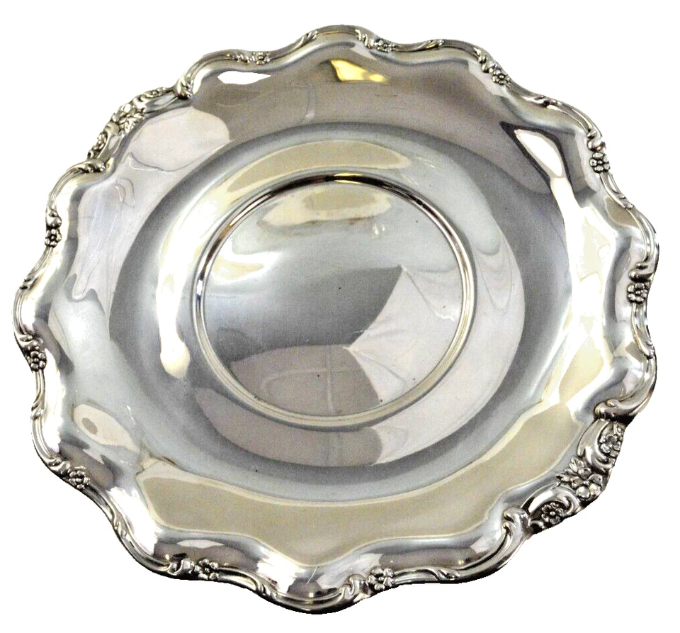 Plato de pastel de compota ponderado de plata esterlina Reed and Barton 1955 X826 Tara 10,5" Foto 3 de 4