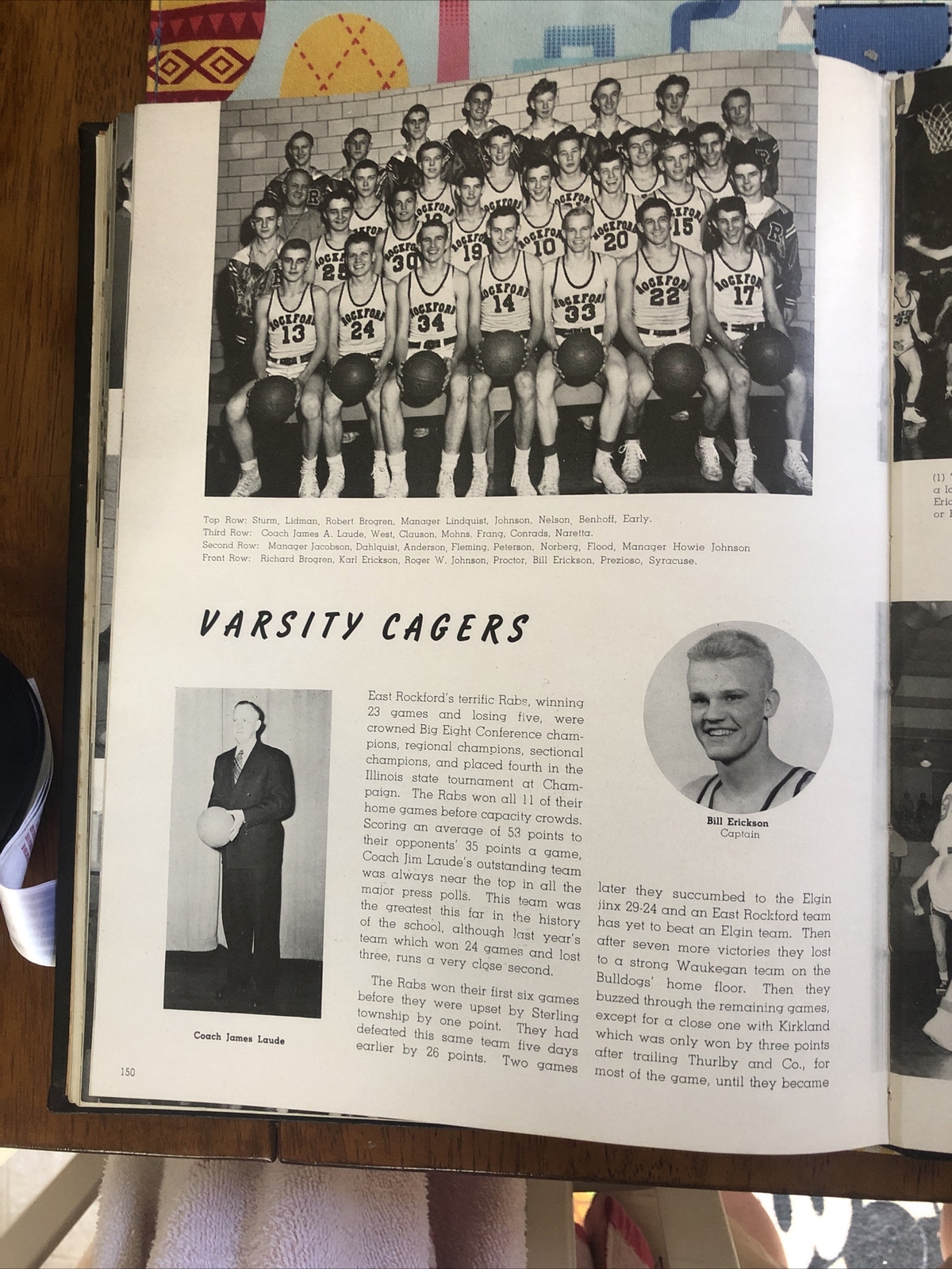 1945 & 1946 East High School Rockford IL Yearbooks Bill Erickson Basketball  Star | eBay