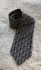 Tommy Hilfiger Tie 100 Italian Silk Golfer Print Made In USA Mens