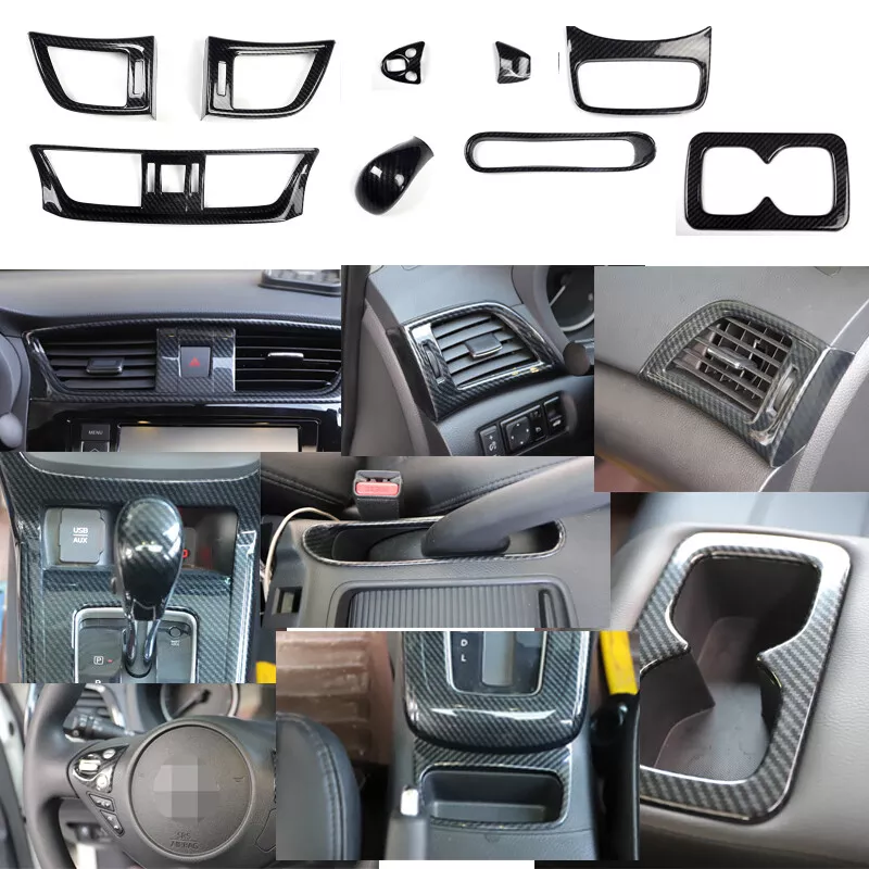 For Nissan Sentra ABS Carbon Fiber Interior Accessories Whole Kit
