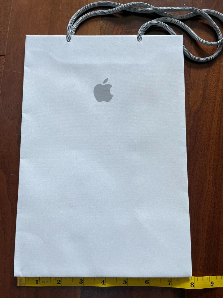 APPLE White Gray Sturdy Matte Paper Gift Shopping BAG 8X11X5" Empty Ship Fast US - Image 2 of 4