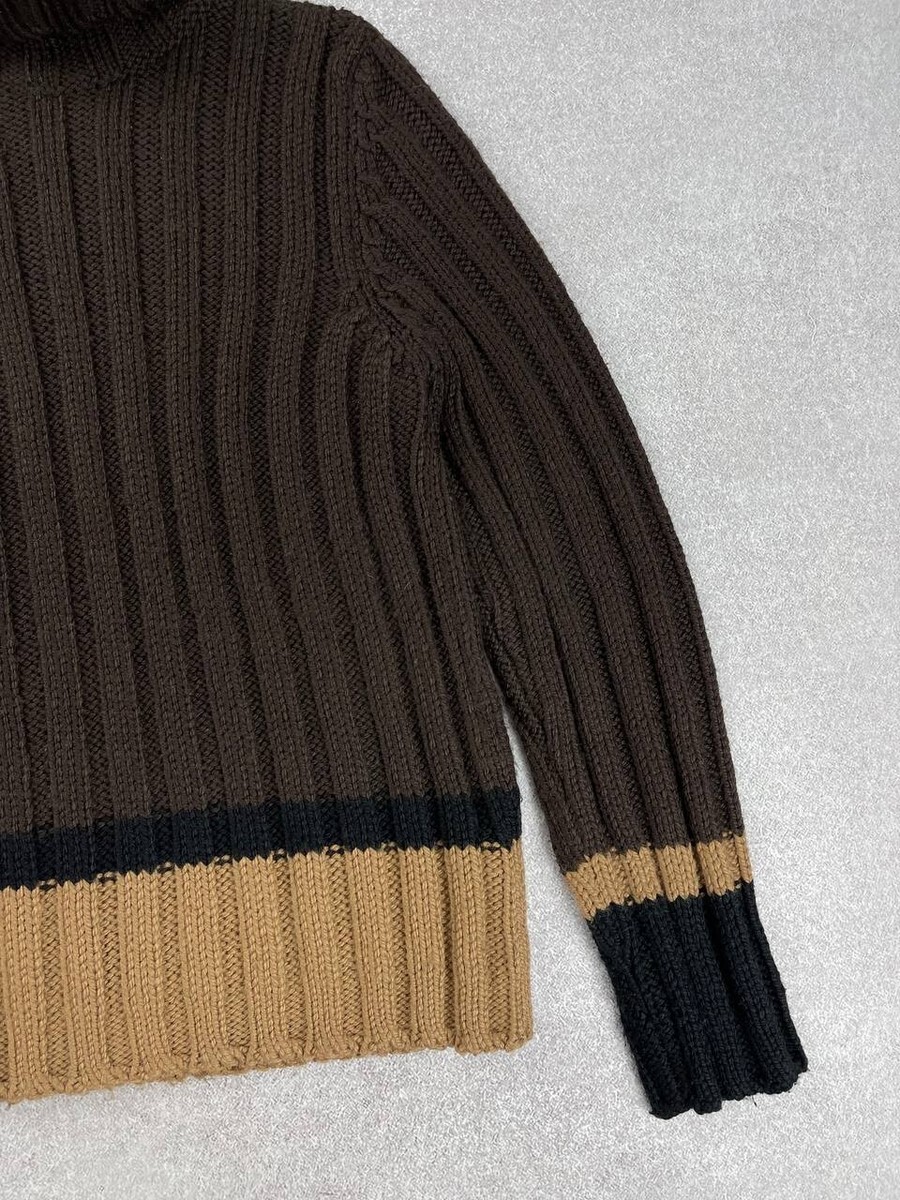 Vintage Dolce & Gabbana Wool Knit Turtleneck Sweater Brown Women's