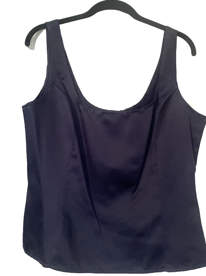 JS Collection Ladies 2 Pc Navy Lace Beaded Appliqué Jacket W/ Satin Tank Size 10 - Image 4 of 4