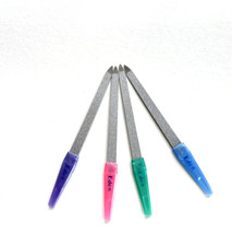 4 Pack - 7" Nail File Metal Stainless Steel Sapphire for Nails 2 Way Surface