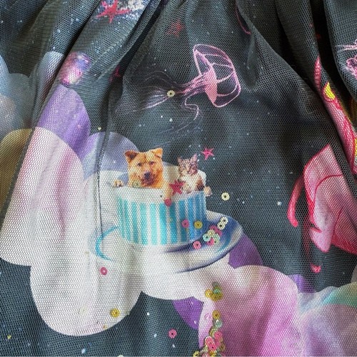 Cakewalk by Oilily Tulle Skirt Girls 5-6 (110-116) Outer Space Animals Whimsical - Picture 6 of 18