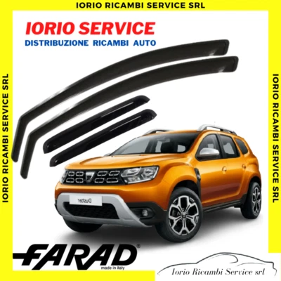KIT SET 4 DEFLETTORI ARIA per DACIA DUSTER dal 2018 / 2023 FARAD fumè ANTIVENTO
