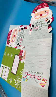 Dear Santa Wish List Cards 2 Cards & 3 Envelopes, Christmas Unused but open