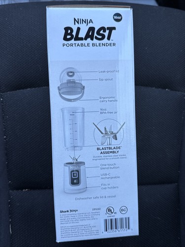 Ninja BLAST 16oz Portable Personal Blender BC100WH White BRAND NEW - Picture 3 of 4