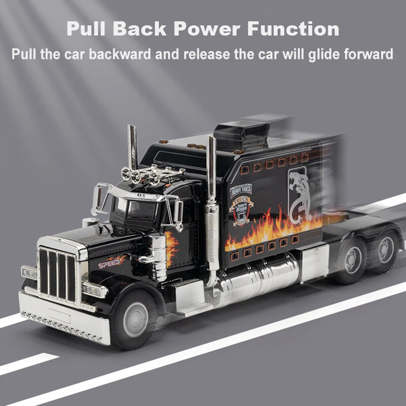 1:24 Diecast Vehicle for Peterbilt Heavy Truck 389 Model Truck Toy Sound Light - Image 4 of 4