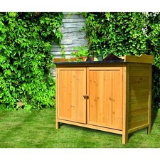 Pflanztisch Holz Hochbeet Kasten Gewächshaus Kräuter Blumen Gemüse Ablage Garten