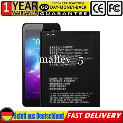 NEU Li-ion LI3820T43P4H695945 Accu Akku Für ZTE Blade A3 (2019)/L8 3.8V 2050mAh