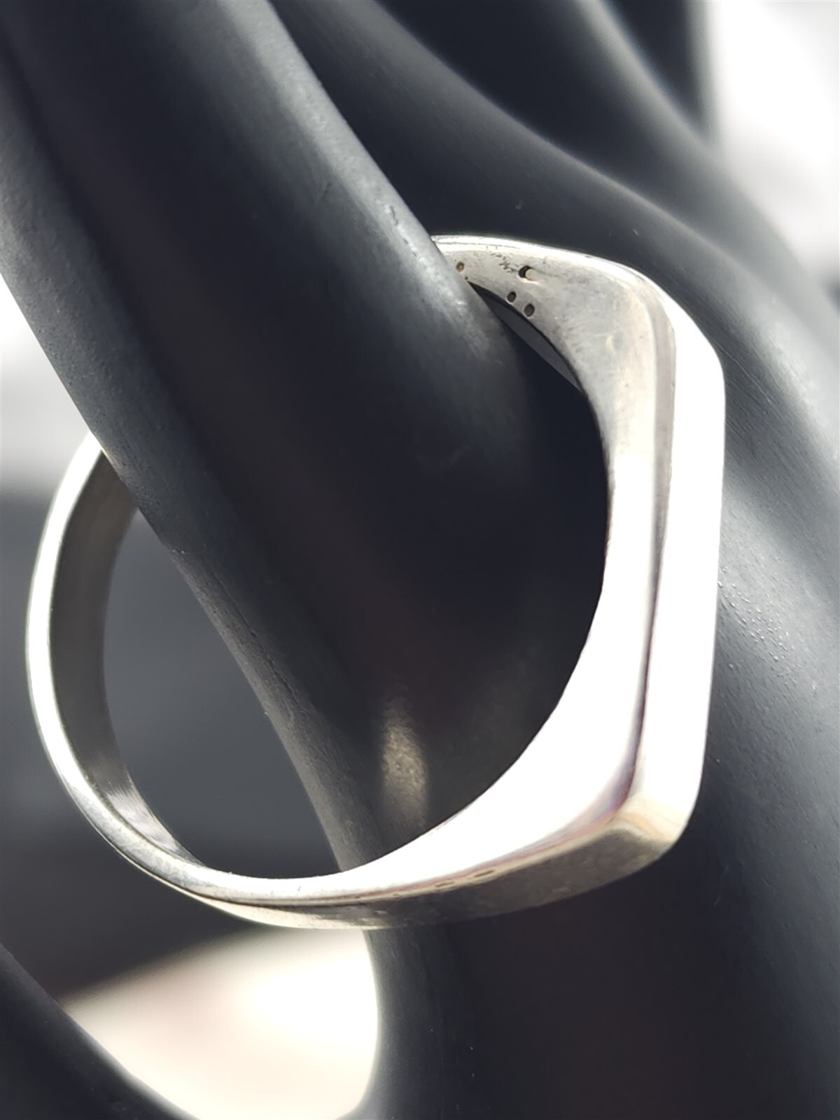 Vintage Solid Sterling Silver Flat Top Ring Size … - image 1