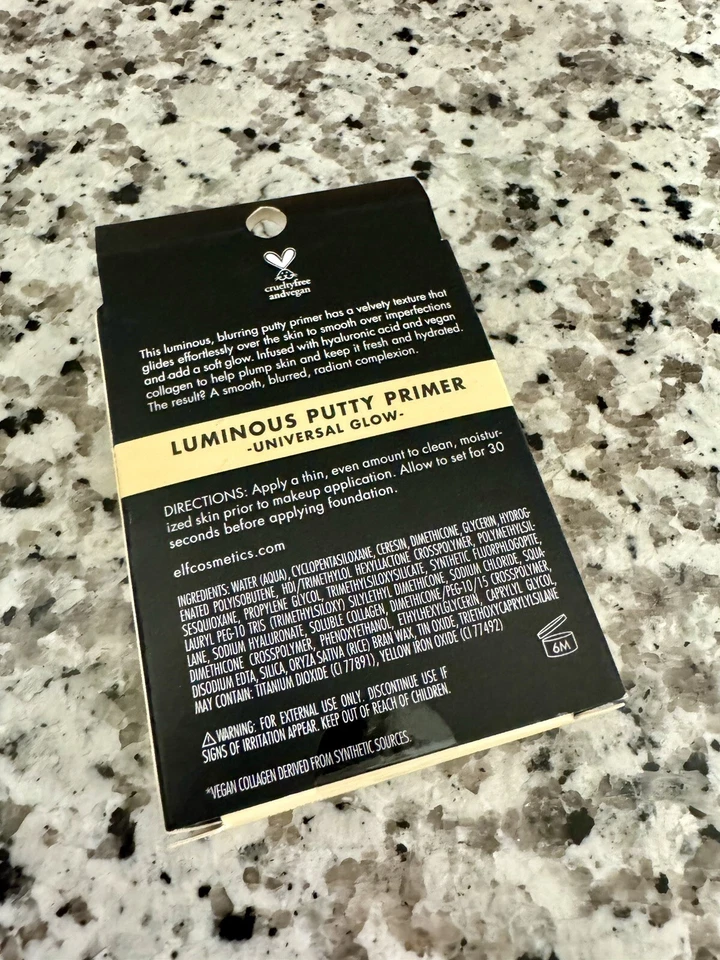 Elf Primer Luminous Putty Universal Glow .74 oz Hydrating Vegan Collagen - Image 2 of 2