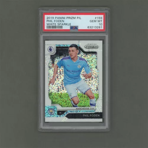 2019-20 Panini Prizm EPL White Sparkle #159 Phil Foden 11/15 PSA 10