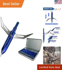 Sharp 12PCS Hunting Broadheads Set - 2-Blade 420 Stainless Steel Case Included