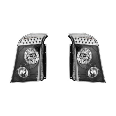 Headlight for Tempo Traveller Black (Left & Right Side) Without Adjustable Motor