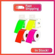 5 x 3 inch Rectangle Colored Inventory Stickers, 1000PCS Fluorescent Colors