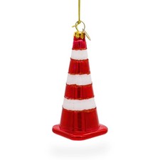 Traffic Cone Glass Ornament