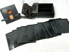 Early RARE Folmer Schwing 4x5 Sheet Film Magazine Holder/Back "Bag Mag". Graflex