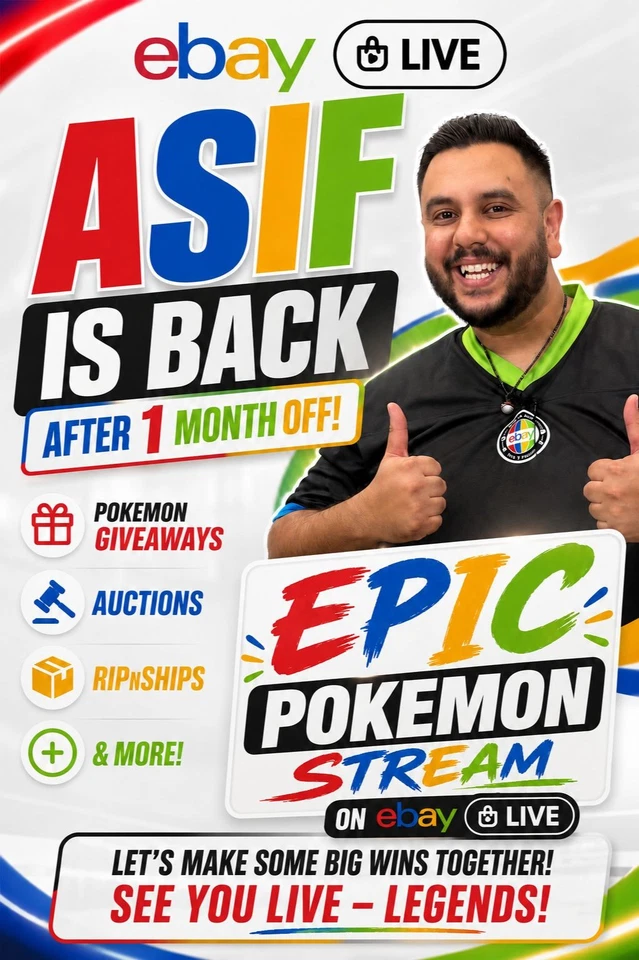 Asif is BACK after a month off ! Pokemon giveaways, slabs, sealed and raws