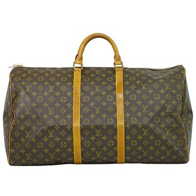 Louis Vuitton Keepall 60 M41422 Monogram Canvas Reise Handtasche Braun Gold
