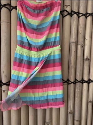 Billabong Kleid Bandeau Shirt Sommerkleid Batik Hippie Ibiza Surf Beach Roxy S