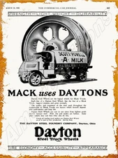 1925 Dayton Steel Foundry, Scott Powell Milk Truck NEW Sign 30 x 40" USA STEEL